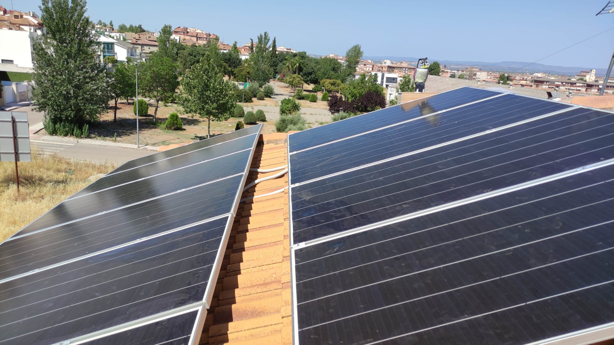 Instalación de Placas solares - detalle de disposición de placas.
